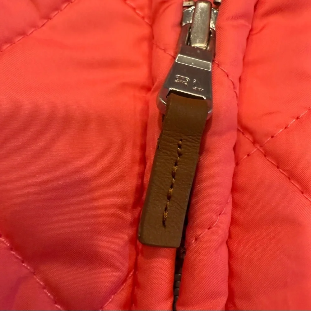 Ralph Lauren Girls Quilted Jacket Pink Zip Up Snap Collar Sz 8-10